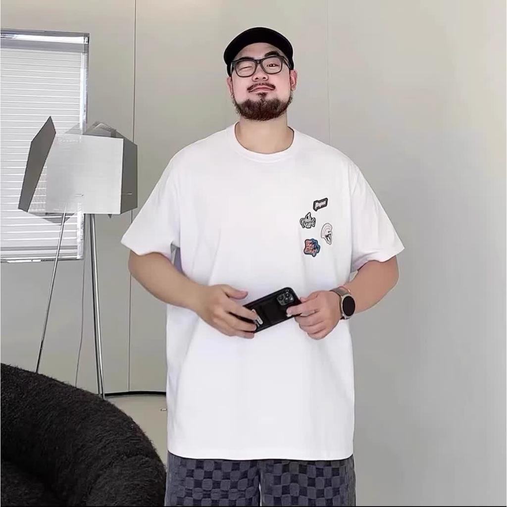 Fake two hundred matching stretch solid color fit wrinkle loose men's short-sleeved fashion short-sleeved top comfortable lightweight T-shirt