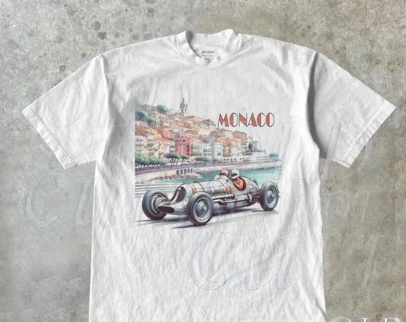 Unisex Shirt Cotton Oversize Large Size Vintage Monaco 1937 Racer Graphic