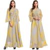 AB114 Middle Eastern Ethnic Style Sequin Burnout Abaya Evening Dress for Women