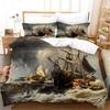 Oil Painting Sailboat Duvet Cover Bedding Decoration Gift First Choice Suitable For Children Boys Girls Adults Soft Breathable