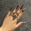 Dark Punk Retro Joint Ring Set Ring, Hip Hop Engraved Bat Couple Ring Jewelry