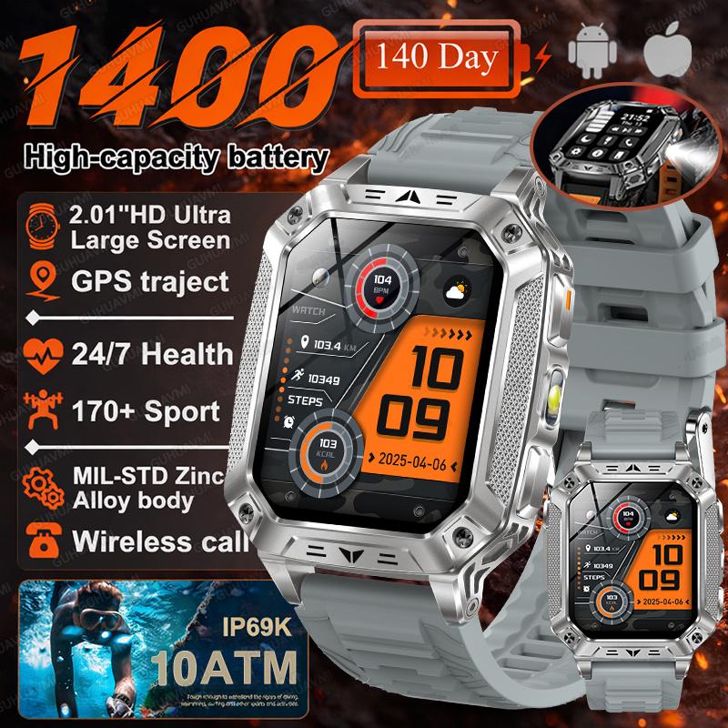 New 1400mAh Battery Smart Watch GPS Path Bluetooth Call 10ATM Waterproof Swim Sport Run Hiking Outdoors Military Smartwatch