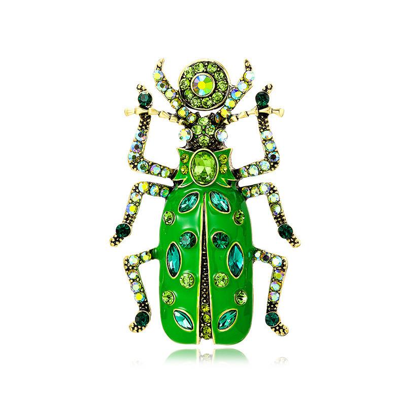 Tier Vintage Emaille Käfer Brosche Anstecknadel Mit Strasssteinen Für Männer Frauen Mode Accessoire