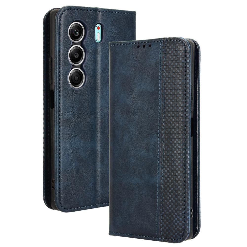 

Кожаные флип-чехлы для Tecno Camon 40 Pro 4G / 5G кожаный чехол [Flip Vintage Leather] прочные ретро-флип-чехлы Tecno Camon 40 Pro 4G/5G синий