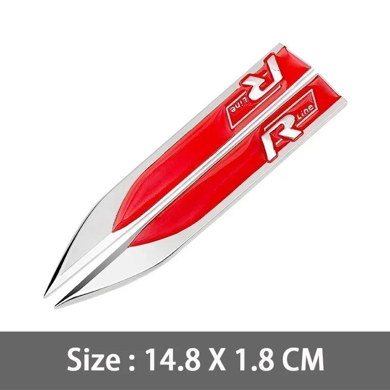 2pcs Metal 3D R line Logo Rline Car Fender Side Wing Emblem Badge Sticker For VW Golf 6 5 7 8 MK7 MK6 Tiguan Polo Sagitar Lavida zd0
