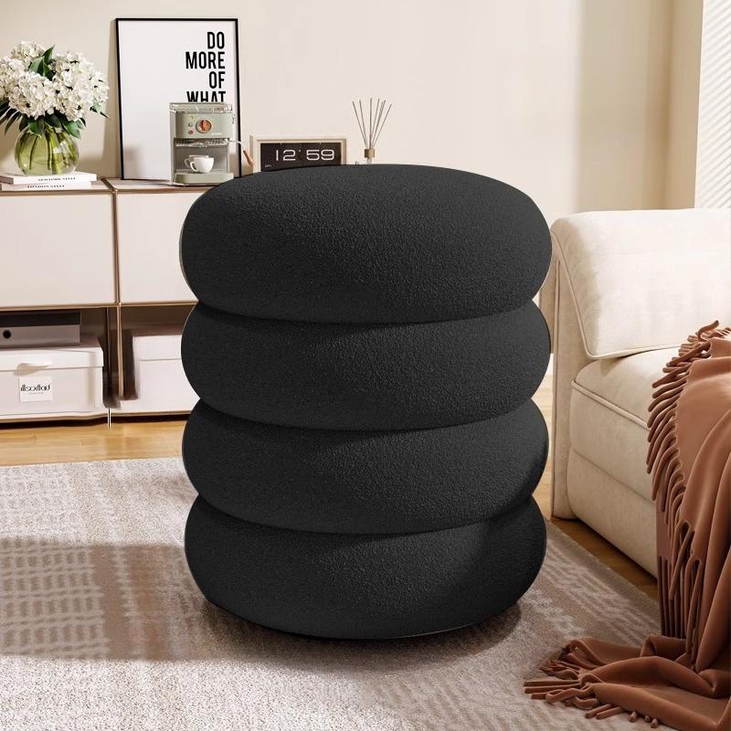 Sgabelli da soggiorno, tavolo da toeletta per camera da letto, sgabello rotondo, pouf nordici per ingresso, arredamento moderno e semplice per la casa.