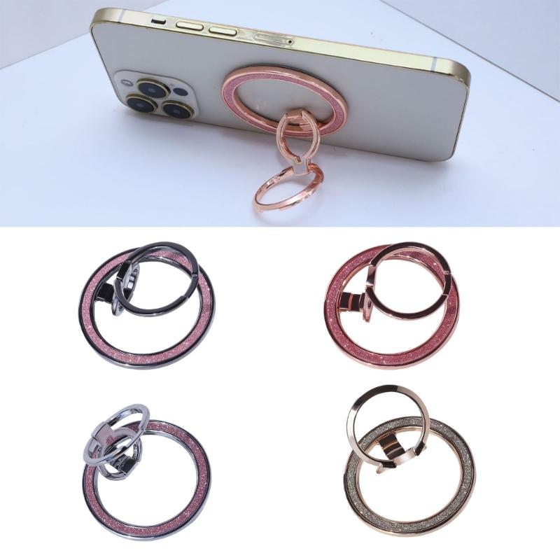 Magnetic Phone Rings Holder for Smartphone Magnet Finger Rings Grip Stand Holder,Foldable Desktop Phone Stand