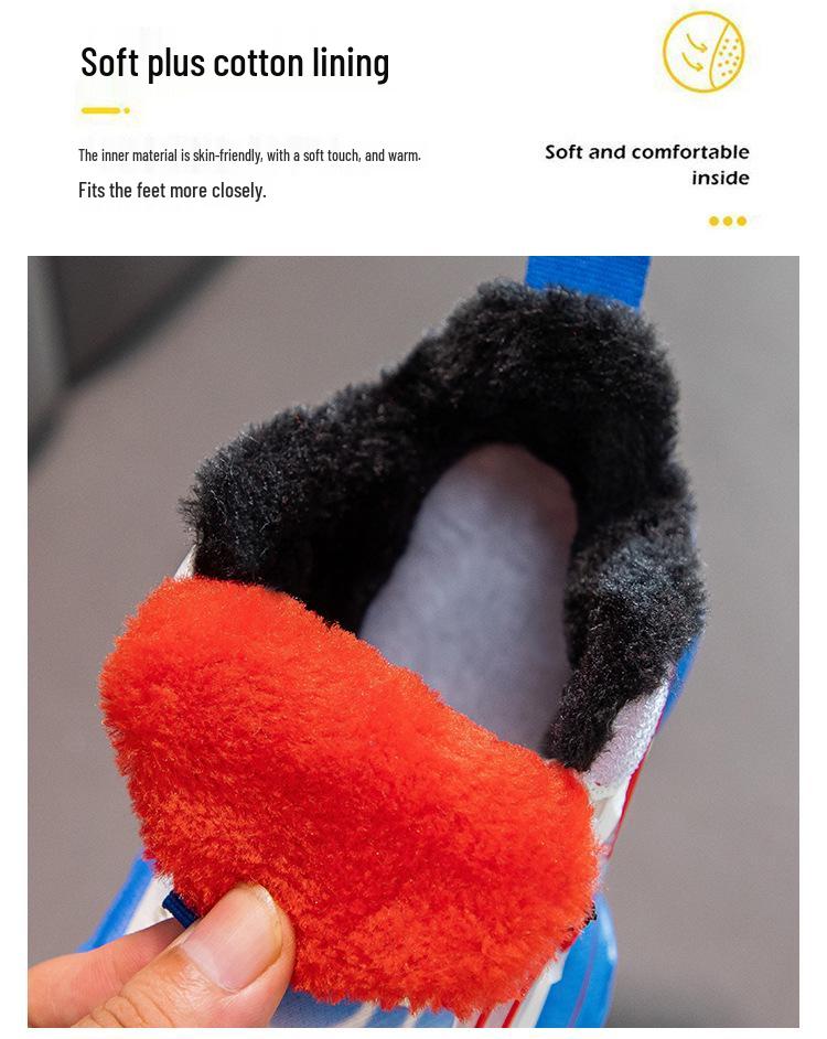 Winter Warm Cotton Shoes for Kids: Plus Velvet Thickened Sports Casual Shoes for Boys & Girls