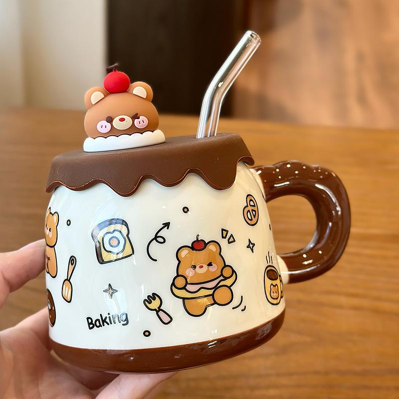 Bear Straw Ceramic Cup Cup for Tea Mug Beer Mugs Coffee Cups Personalized Gift Drinkware Original Breakfast Cups Christmas Funny