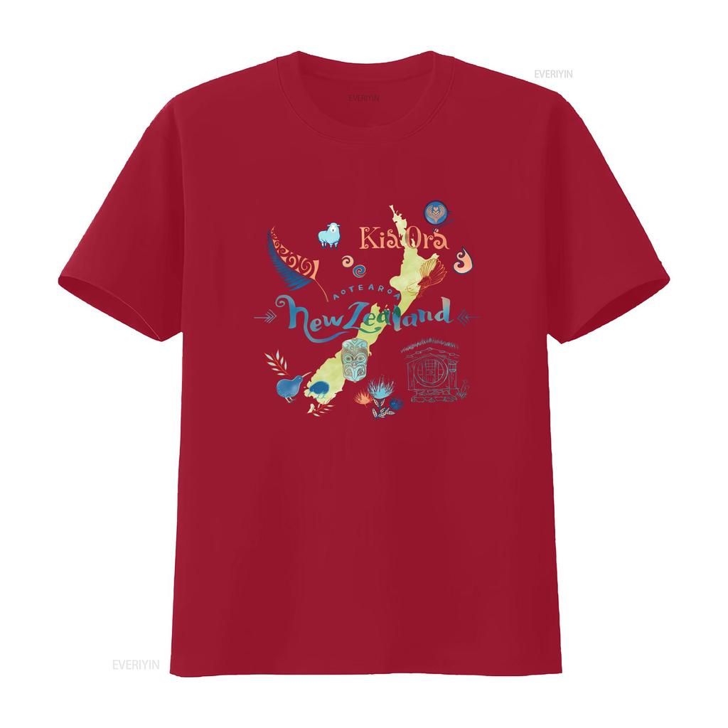 New Zealand Travel T shirt Kiwi Bird Maori ArT Aotearoa NZ Backpacking Trip Oceania Wildlife Fern Hand lettering vintage Unisex