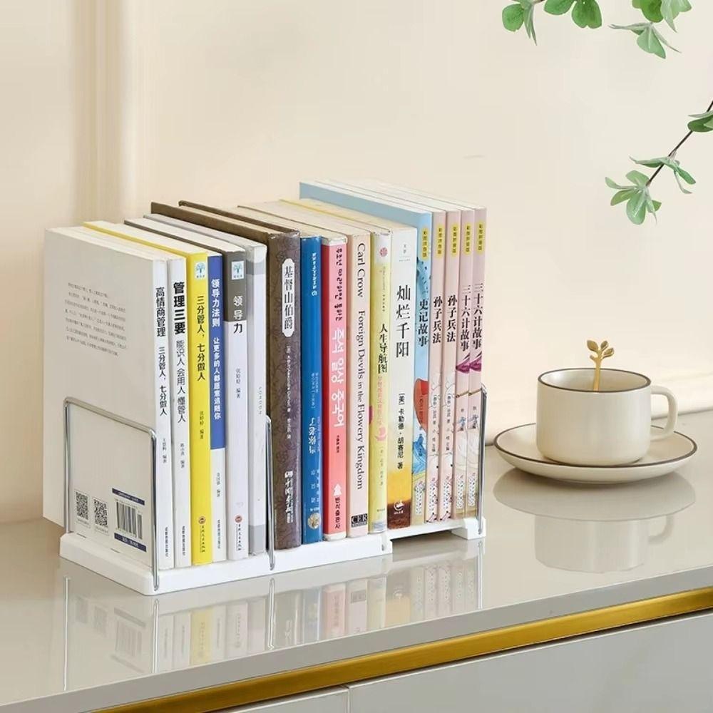Non-slip Desktop Bookshelf Adjustable Book Display Rack Simple File Organizer Stand  Office