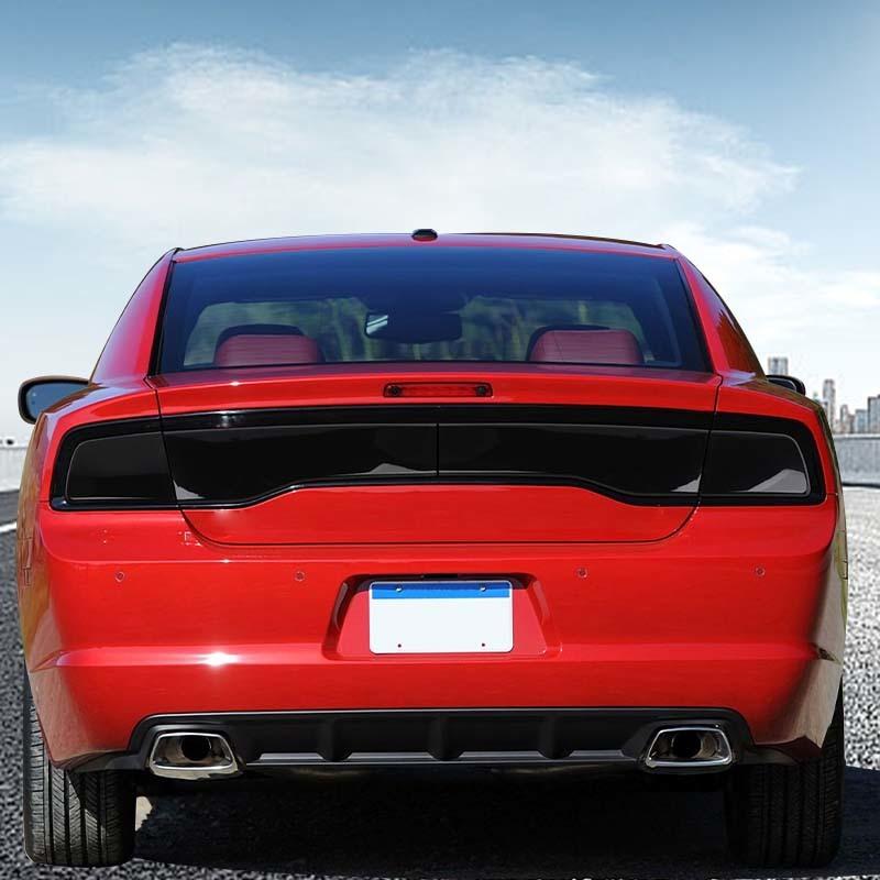 Taillights Covers Rear Lamp Housing ABS Tail Light Decoration For Dodge Charger 2011-2014 Exterior Accessoriess (Smoked Black)