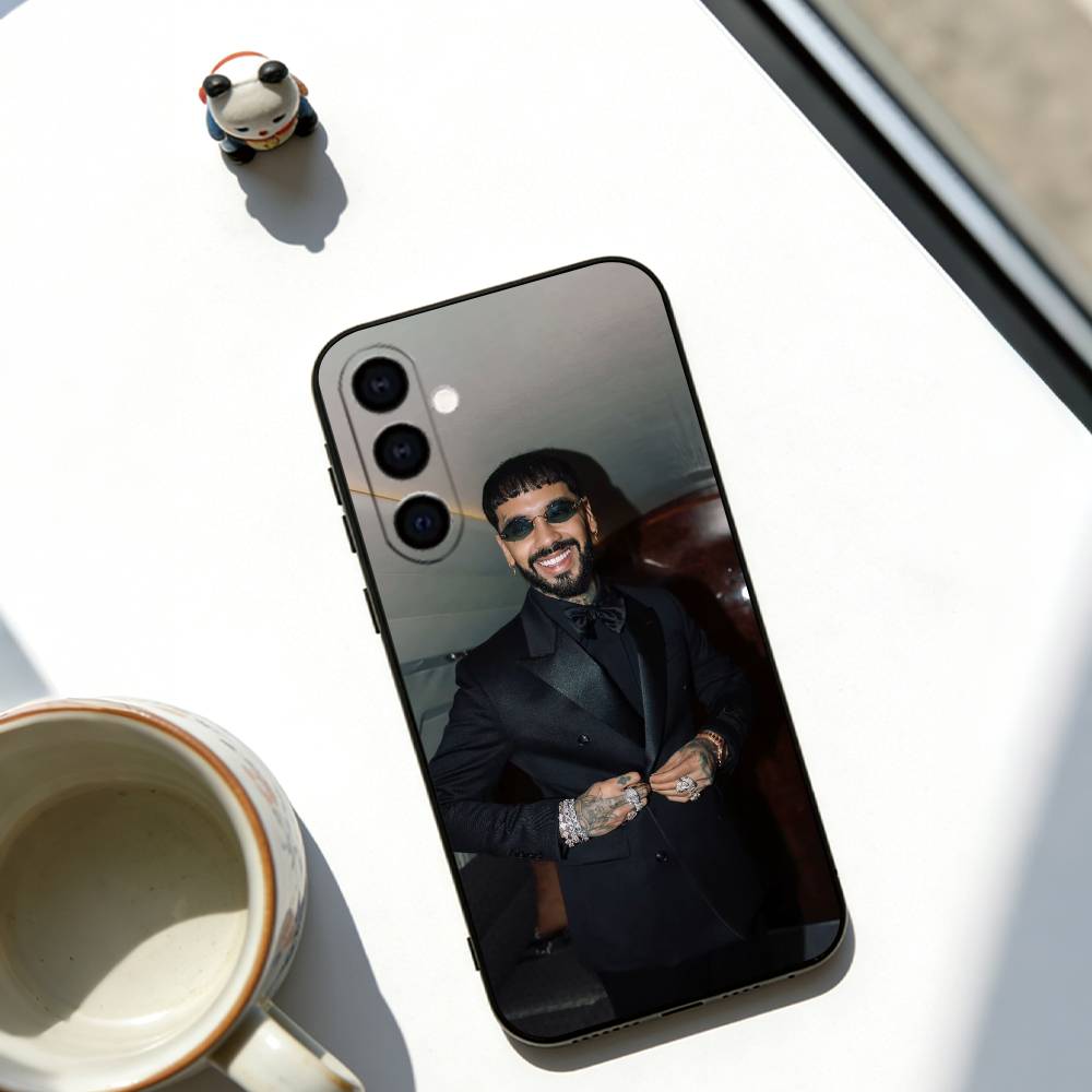 Anuel AA Phone Case Black Silicone Soft For Samsung Galaxy A73,A72,A71,A70,A53,A52,A51