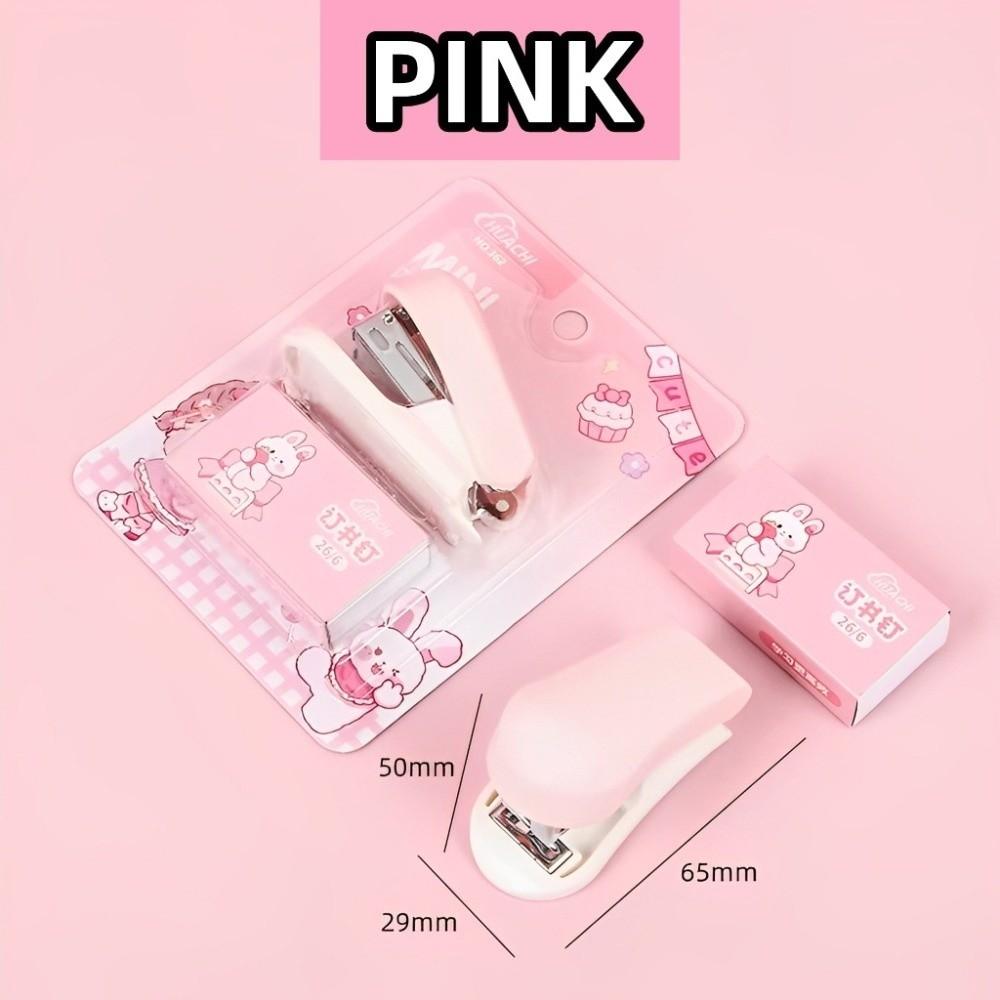Macaron Color Mini Stapler Cartoon Design Test Paper Stapler Cute Bookbinding Machine  School Use