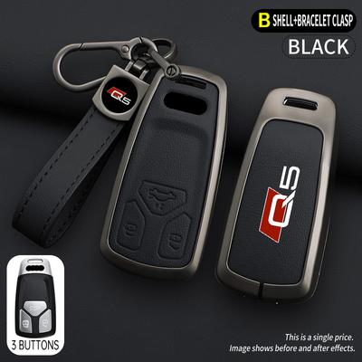 Pour 22z 8P Alliage de Zinc Cuir Coque de Protection pour Clé de Voiture Pour 22z Q5 SQ5 8R FY 2015 2022 2023 Porte-clés Sans Clé Accessoires Auto
