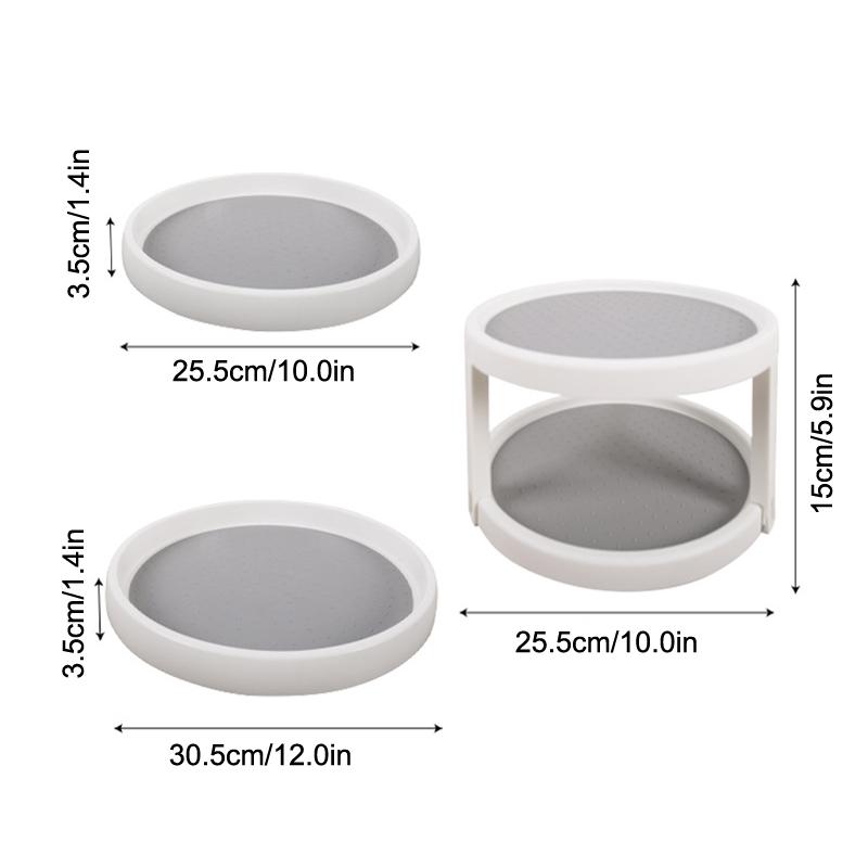 360° Rotating Spice Turntable - Non-Slip Organizer Tray for Kitchen Cabinets (Space-Saving)