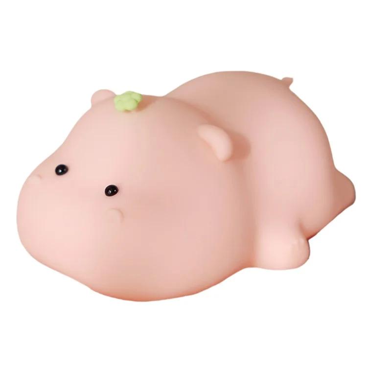 

A002 Cute Hippo Baby Soft Silicone LED Night Lamp Rechargeable Bedside Tap Light