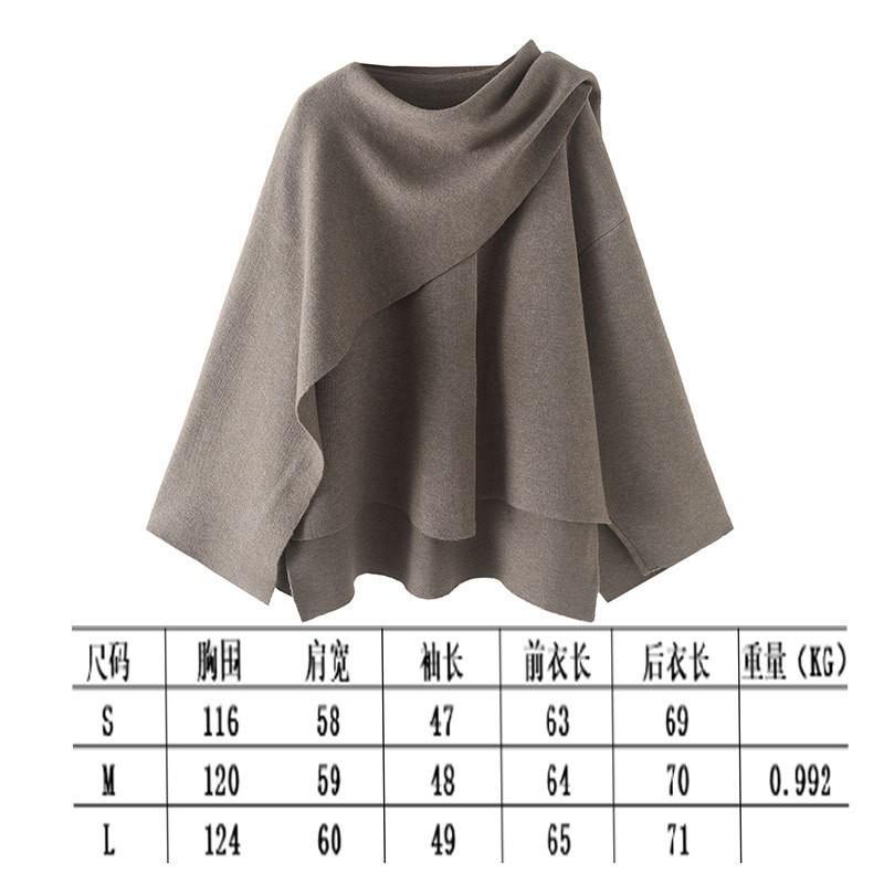 Womens Knit Wrap Scarf Coat Oversized Asymmetrical Long Sleeve Streetwear Cardigan Jacket