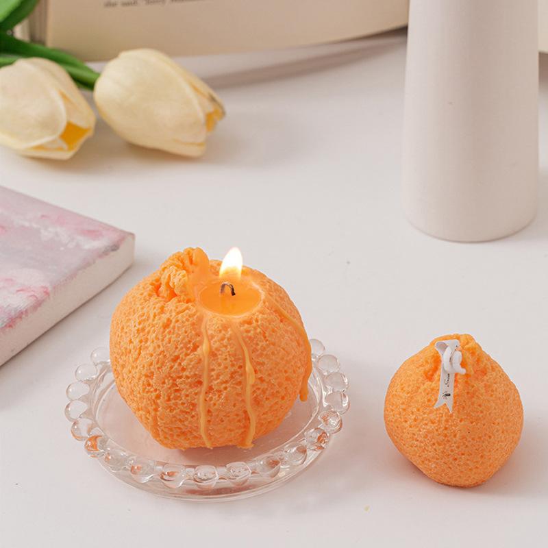 Creative Ugly Orange Scented Candle Fruit Shaped Candle Wedding Souvenir Photo Props Decoration