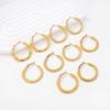 Geometric Embossed Titanium Steel Stud Earrings for Women