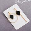 Black Asymmetrical Geometric Hanging Long Earrings For Women Statement Earrings Drop Boucle Oreille Femme Fashion Jewelry Gift