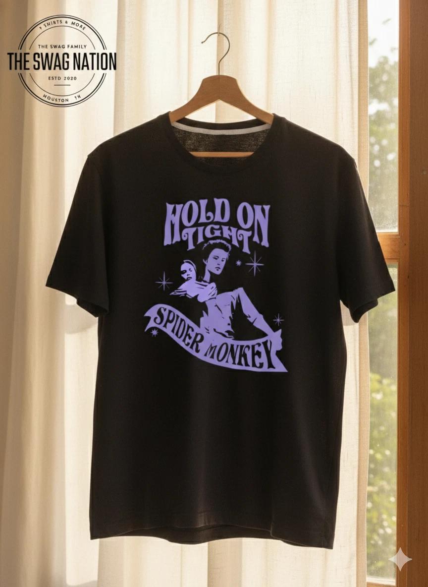 Unisex Adult Casual Music Spider Monkey “Hold On Tight” Graphic T-S... M