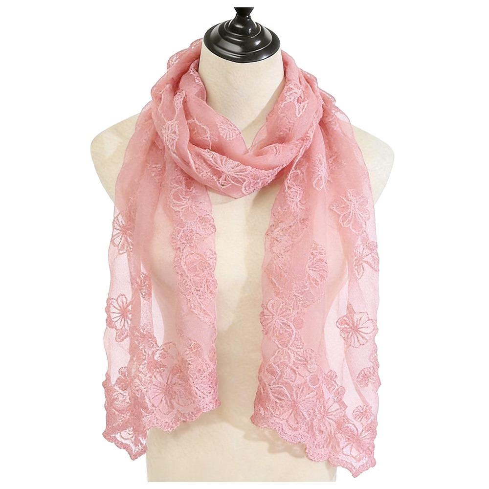 Thin Women's Lace Scarf Long Female Headscarf Literary Summer Sunscreen Shawl