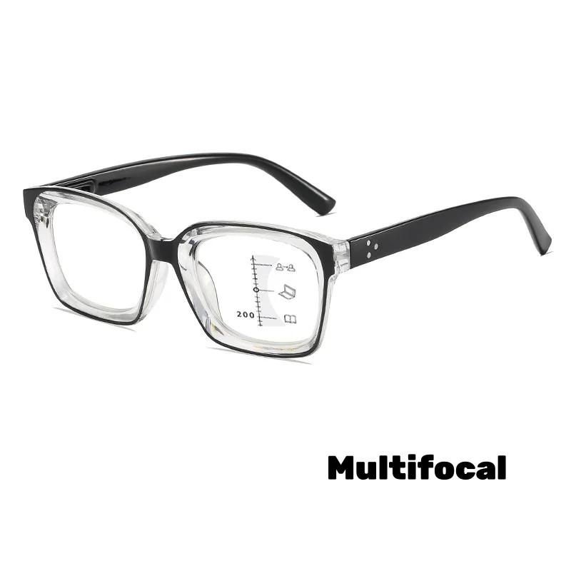 Ретро Люксовые Фотохромные Очки для Чтения с Линзами для Дальнего и Ближнего Зрения Нейтральные HD Двойного Использования Защита от Синего Света 4