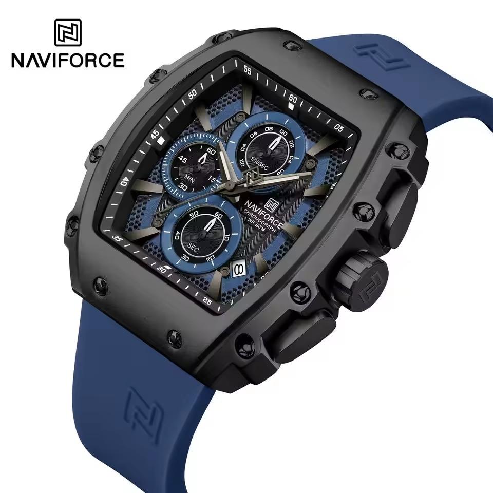 Top Brand NAVIFORCE 8070 Personalizado Men's Watch High Quality Original Brand Square Watches with Silicone Strap Reloj 2025