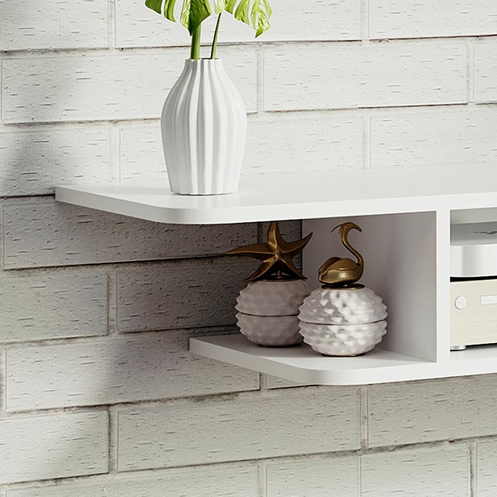 Floating TV Unit Stand for TVs Up To 40", Wall Mounted Media Console with Storage Shelf, Entertainment Center, White