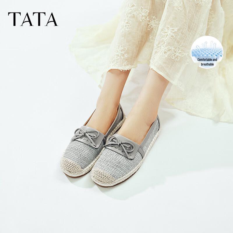 TATA Women s Bow Knot Espadrille Flats 38
