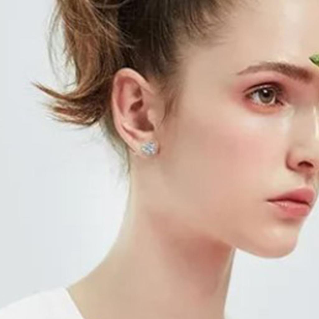 6 Pairs Ear Studs Stud Earring Set 6 Claw Stainless Steel Zircon Pierced Jewelry Accessories 3?8mm