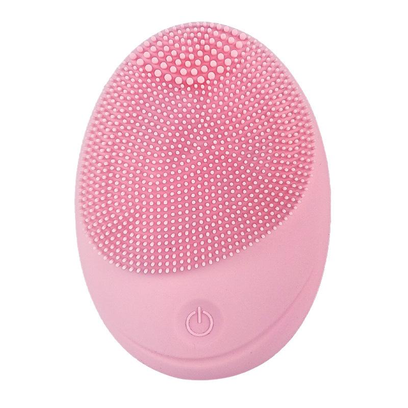 Electric Silicone Facial Cleanser Ultrasonic Face Cleaning Brush Soft Bristle Massager High Frequency Vibration Skin Care Beauty Tool 1PC