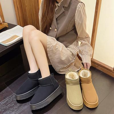 Thick-soled Outer Wear Short Tube Foreign Trade Snow Boots Women's 2025 Winter New Versatile Velvet Thickened Non-slip Warm Cotton Shoes