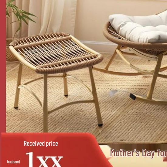 Geflochtener Rattan-Liege-Schaukelstuhl für Erwachsene - Perfekt für Wohnzimmer oder Balkon zur Entspannung