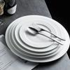 Ceramic White Flat Plate Western Style Steak Plates Pasta Dish Dining Plates Sushi Plate Fruit Bowl Dim Sum Dish Snack Tray