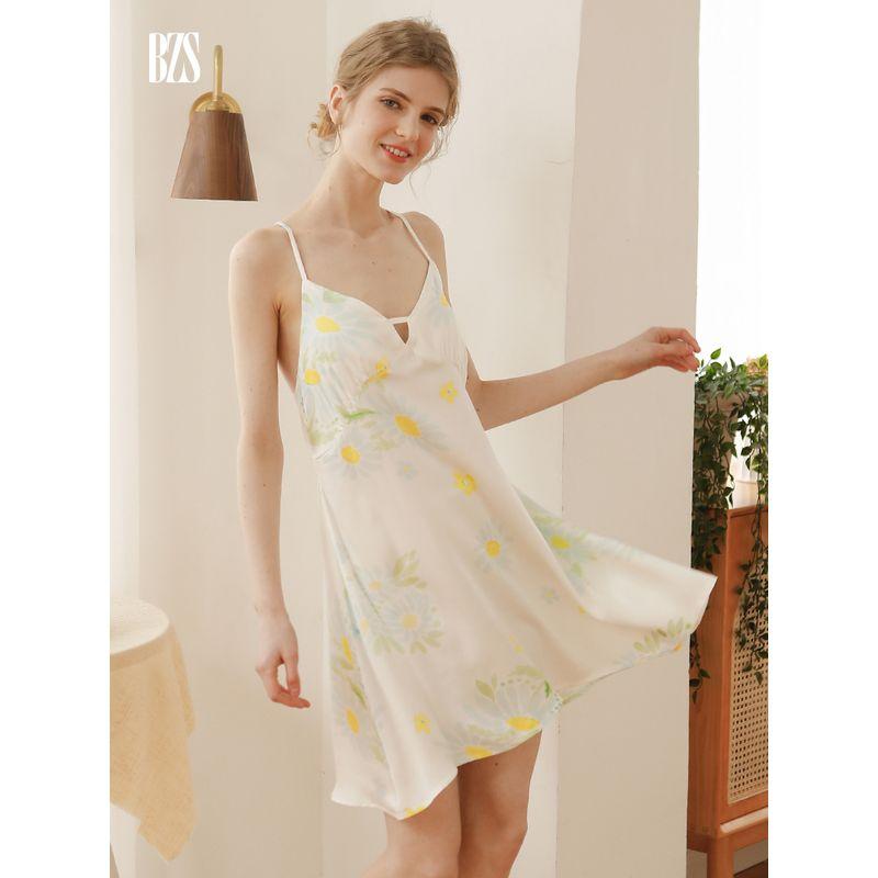 2024 New Summer Pajamas Women's Sling Sexy Thin Short dress Home Wear Two piece dress set Nightdress