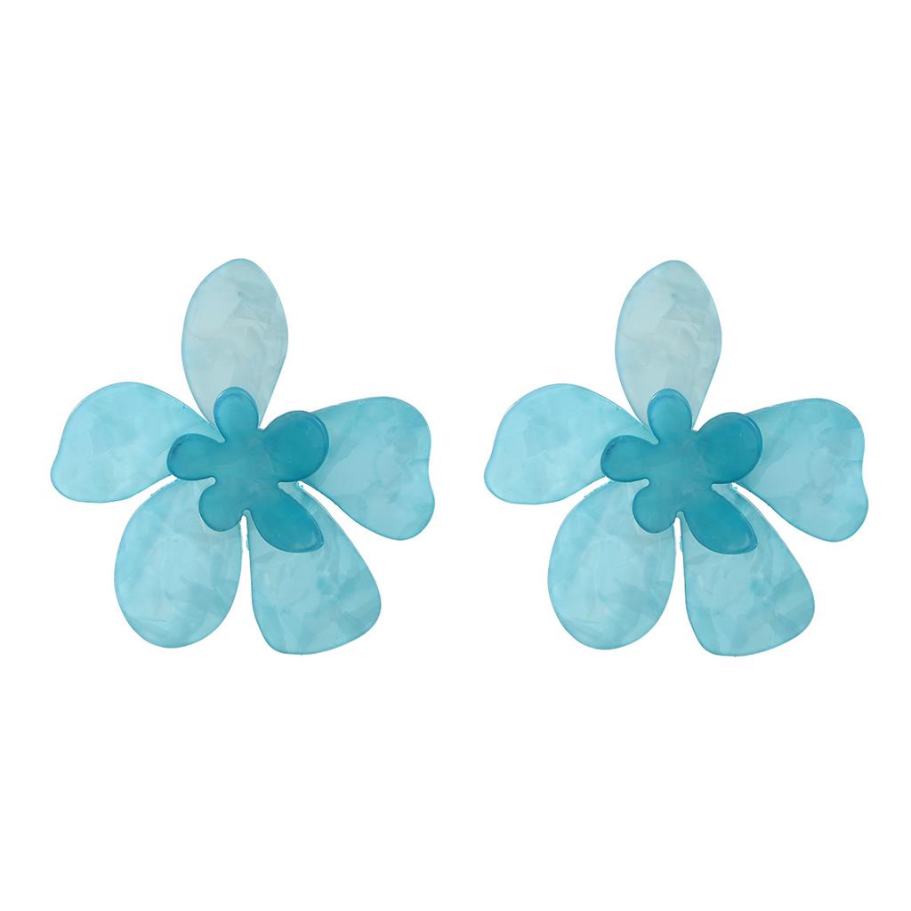 Summer Colorful Oversize Flower Earrings for Woman Decoration New Temperament Acrylic Geometric Dangle Earrings Trend Jewelry