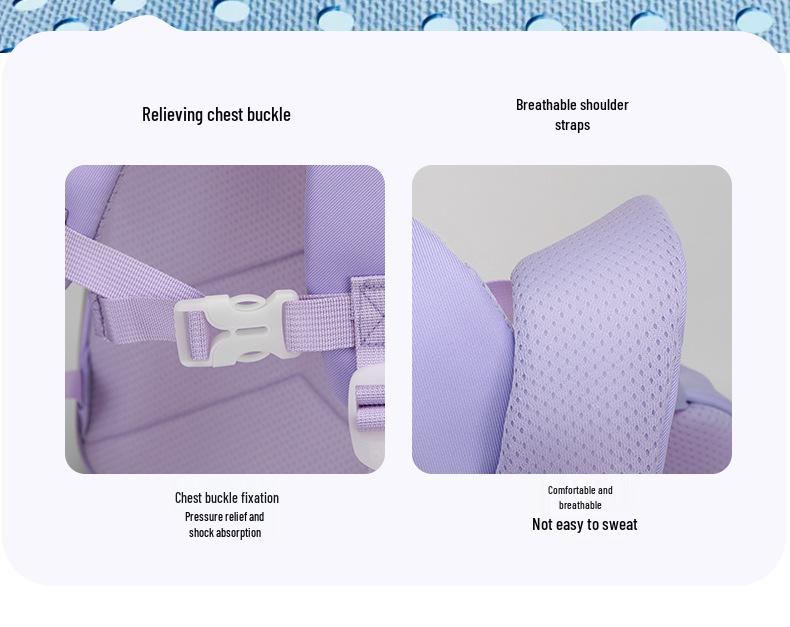 Mochila Escolar Infantil Estilo Japonês com Blocos de Cor para Crianças, 1º ao 3º Ano