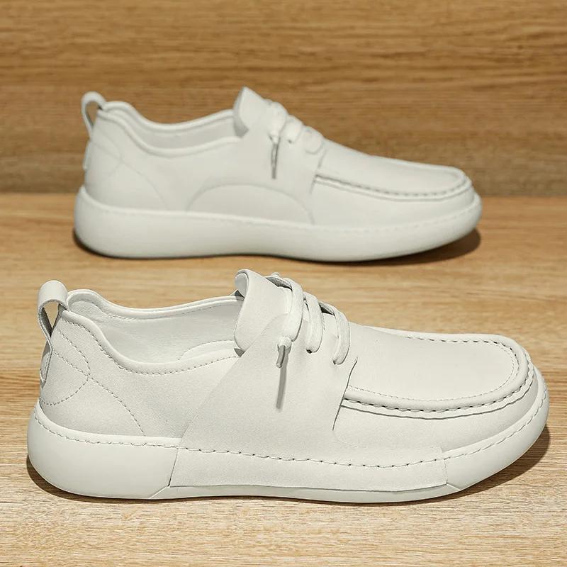 Genuine Leather Men's Casual Shoe High Quality Walking Shoes Fashion Male Original Sneakers Lightweight Handmade Driving Shoes