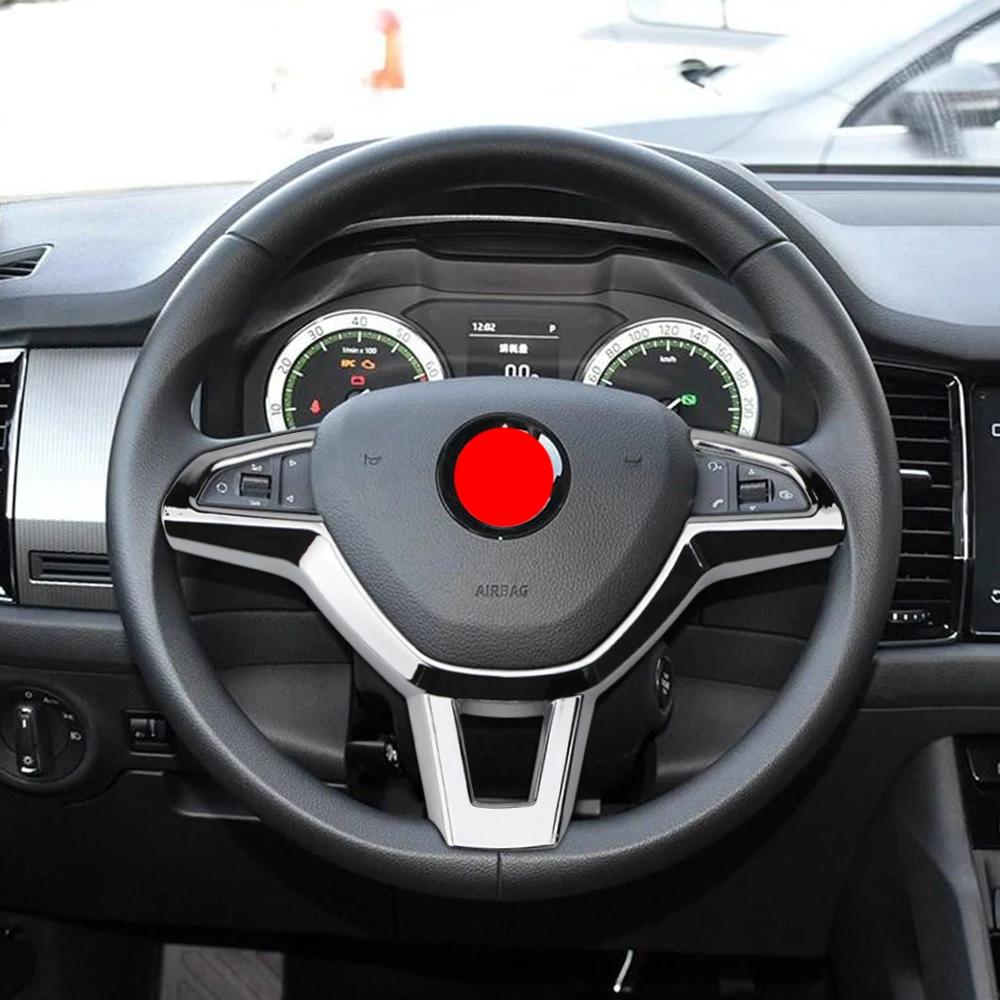 For Skoda Octavia A7 2017 Fabia 2016 2017 Rapid Spaceback 2016 Superb Steering Wheel Decoration Panel Trim Interior Accessories