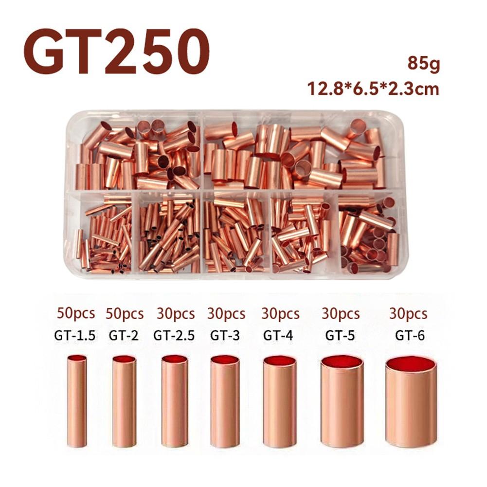 250 Pieces Copper Wire Ferrules Crimp Connector Electrical Butt Terminal