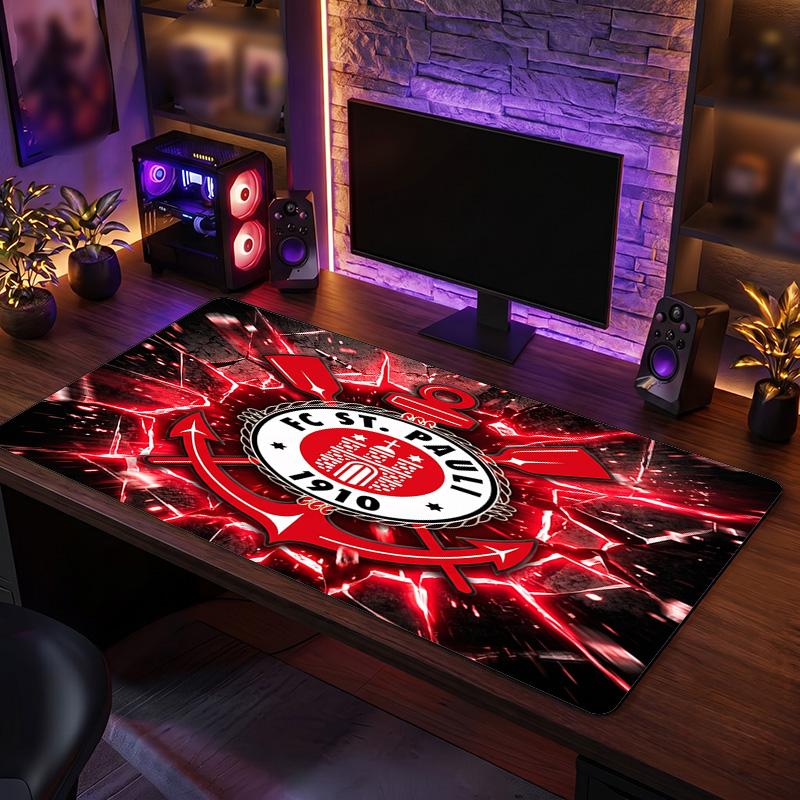 FC St. Pauli Football Print Large Mouse Pad, Anti-Slip Extended Gaming Desk Mat for Office Home
