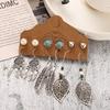 Vintage Big Round Multicolor Beaded Earrings Set for Woman Ethnic Boho Tassel Feather Long Dreamcatcher Drop Earrings