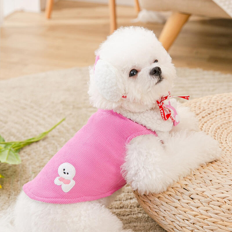 Earmuffs and Vest Set for Dogs Winter Clothes Dog Outerwear Coat