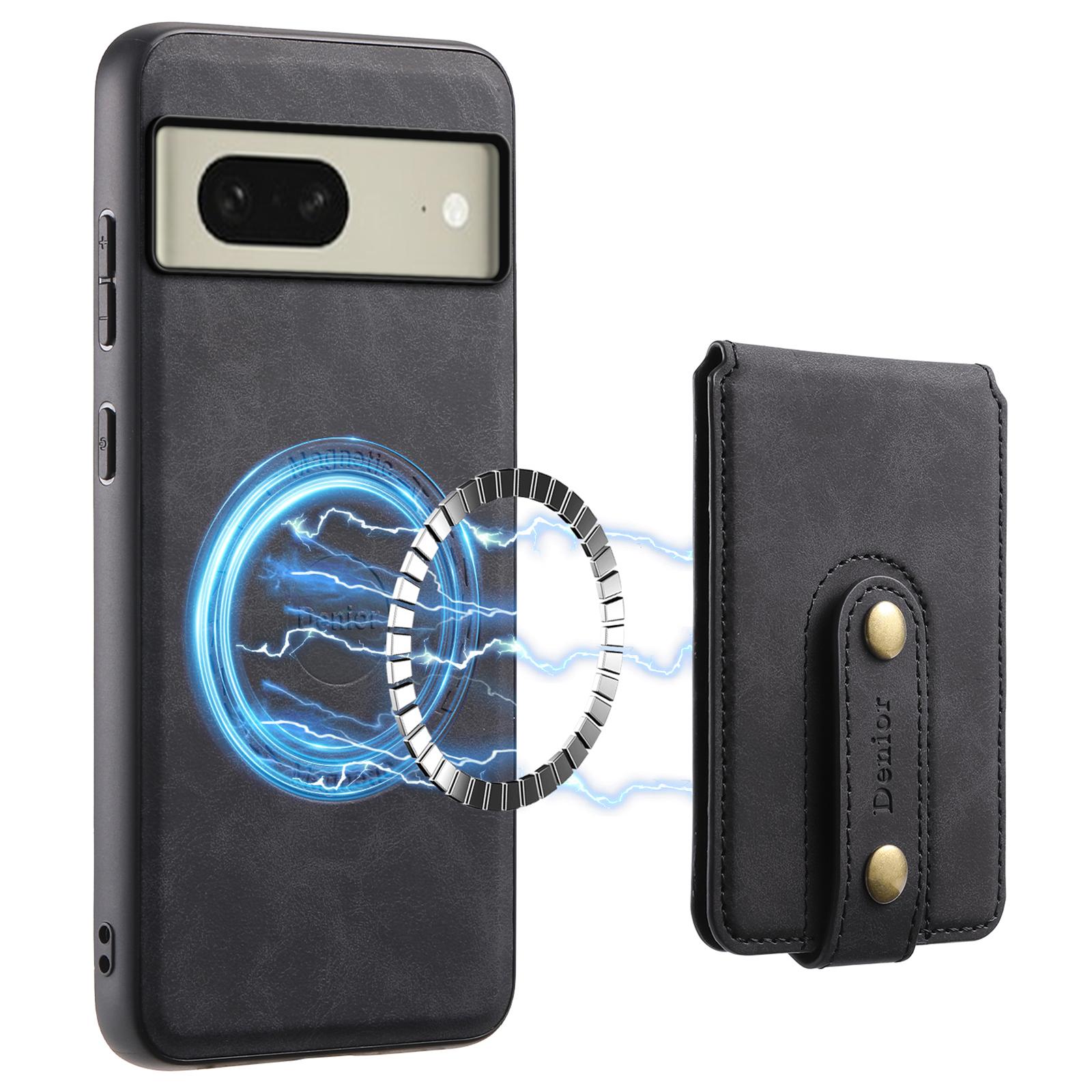 

DENIOR D14 For Google Pixel 8 Case 2 in 1 Detachable PU+PC+TPU Magnetic Phone Cover Black