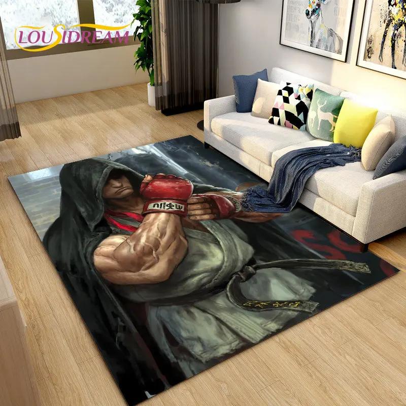 Street Fighter Retro Game Gamer Area Rug,Carpet Rug for Living Room Bedroom Sofa Doormat Decoration, Kid Play Non-slip Floor Mat