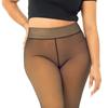 Women Fleece Lined Tights Winter High Waist Plus Size Leggings Sheer Warm Pantyhose Fake Translucent Thermal Thick Tights for Dresses Date Party Wear