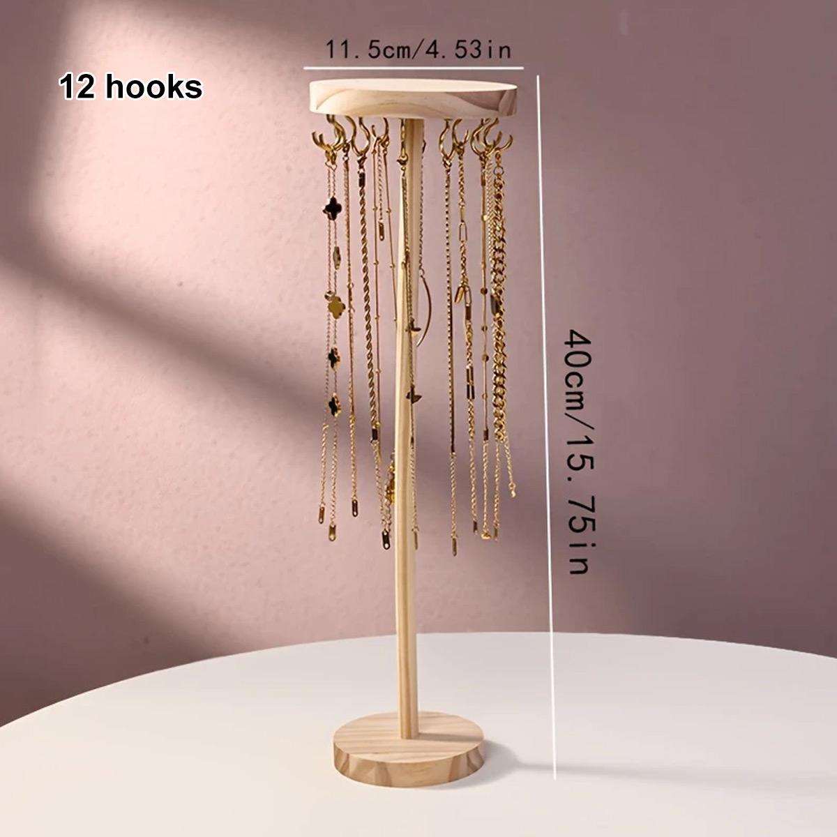 

1pc,Wooden jewelry rack, necklace, earring, pendant display rack, jewelry manager, jewelry hook, multifunctional storage rack