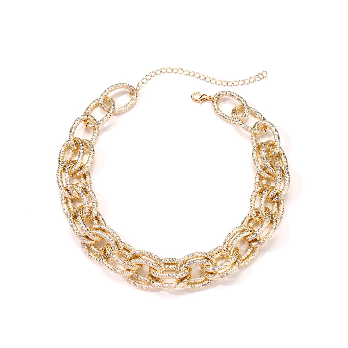 European and American personality exaggerated hip-hop necklace, retro punk Cuban thick chain metal short collarbone chain
